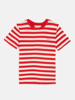 GANT - Boys Red Round Neck Short Sleeves T-shirt