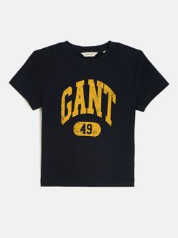 GANT - Boys Blue Round Neck Short Sleeves T-shirt
