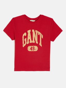 GANT - Boys Red Round Neck Short Sleeves T-shirt