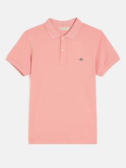 GANT - Boys Pink Short Sleeves Polo T-Shirt