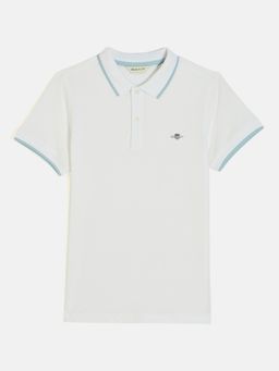 GANT - Boys White Short Sleeves Polo T-Shirt