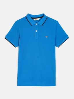 GANT - Boys Blue Short Sleeves Polo T-Shirt