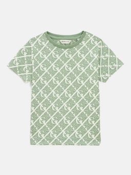 GANT - Boys Green Round Neck Short Sleeve Printed T-shirt