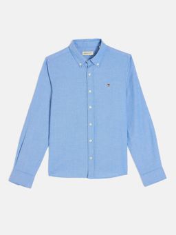 GANT - Boys Blue Button Down Collar Full Sleeves Shirt
