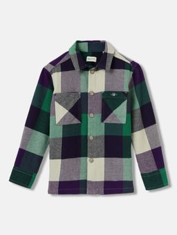 GANT - Boys Multi Checked Spread Collar Full Sleeves Shirt
