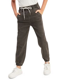 Olele - Boys Cotton Denim Joggers Style Jeans - Black