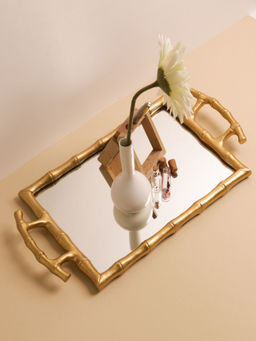 Glimpse Homes - Large Bamboo Design Mirror Tray
