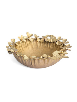 Glimpse Homes - Gold Petal Wreath Decorative Iron Bowl
