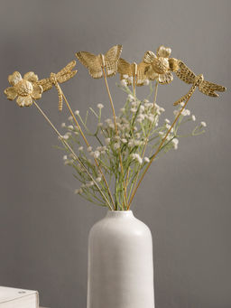 Glimpse Homes - Golden Fluttering Blooms Metal Sticks (6)