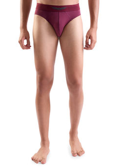 Park Avenue - Men Pure Cotton Blend Solid Burgundy Brief