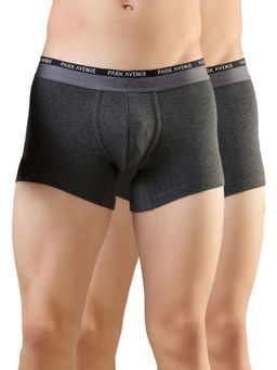 Park Avenue - Men Pack of 2 Pure Cotton Blend Solid Dark Grey Trunks