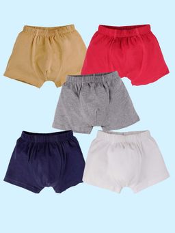 KiddoPanti - Boys Cotton Solid Boxer Shorts (Pack of 5)