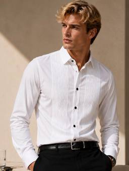 Hancock - Men White Slim Fit Formal Shirt