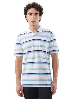 ColorPlus - Comfort Fit Striped White T-shirt