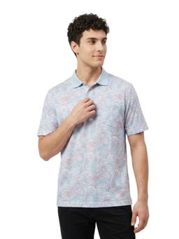ColorPlus - Comfort Fit Printed Medium Blue T-shirt