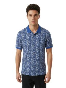 ColorPlus - Regular Fit Printed Dark Blue T-shirt