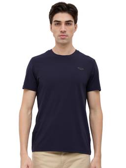 Park Avenue - Slim Fit Solid Dark Blue T-shirt