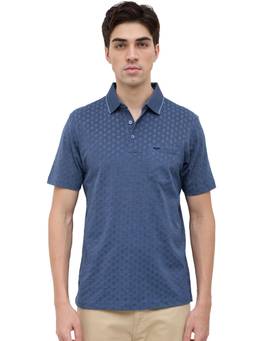 Park Avenue - Regular Fit Dark Blue Cotton T-shirt