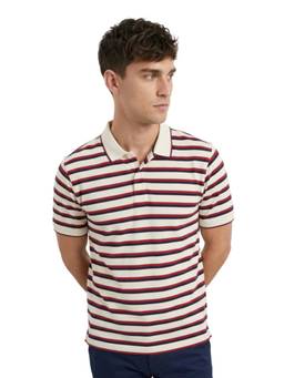 Raymond - Slim Fit Striped White T-shirt
