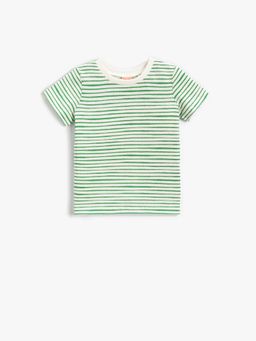 Koton - Boys Green Stripes T-shirt