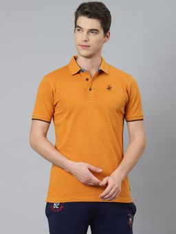 Beverly Hills Polo Club - Tuck & Roll Textured Mustard Polo T-shirt