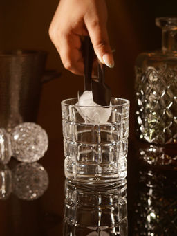 Pure Home + Living - Clear Textured Cut Whiskey Glass