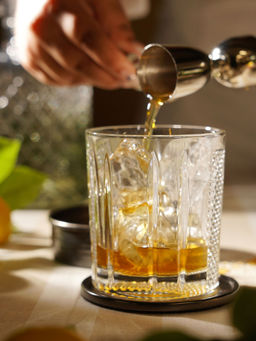 Pure Home + Living - Clear Textured Whiskey Glass