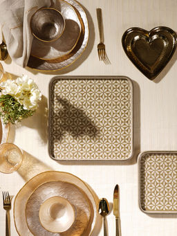 Pure Home + Living - Beige Lazer Cut Faux Leather Tray