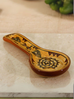 Unravel India - Brown Ceramic Spoon Rest