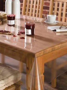BIANCA - Transparent Vinyl Pvc Dining Table Cover (6 Seater)