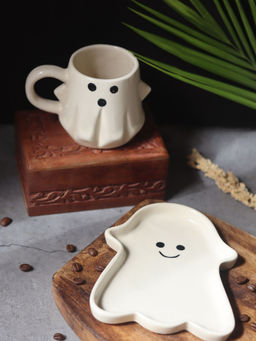 WEAVING HOMES - Spooky Ghost Mug & Handmade Dessert Plate (Set Of 2)