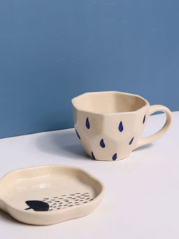 WEAVING HOMES - Raindrop Mug & Umbrella Dessert Plate (Set Of 2)