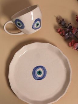 WEAVING HOMES - Evil Eye Mug & Evil Eye Plate (Set Of 2)