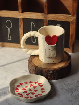 WEAVING HOMES - Love Letter Mug & All Heart Handmade Dessert Plate (Set Of 2)
