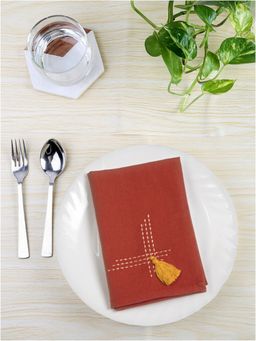 BLANC9 - Frame Tassel Table Napkins (Pack of 6)