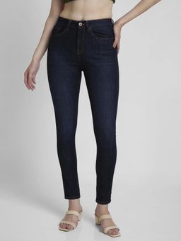 Spykar - Women Dark Blue Lycra Super Skinny Fit Ankle Length Clean Look Jeans -(alexa)