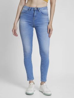 Spykar - Women Light Blue Super Skinny Fit Ankle Length Clean Look Jeans - Alexa