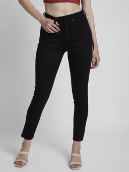Spykar - Women Raw Black Lycra Super Skinny Fit Ankle Length Clean Look Jeans -(alexa)