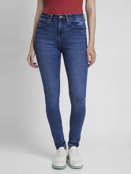 Spykar - Women Mid Blue Lycra Skinny Fit Regular Length Clean Look Jeans -(adora)