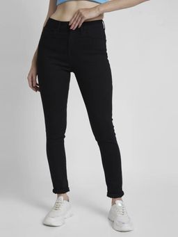 Spykar - Women Raw Black Lycra Skinny Fit Regular Length Clean Look Jeans -(adora)