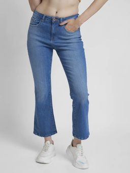 Spykar - Women Light Blue Bootcut Fit Ankle Length Low Distressed Jeans - Elissa