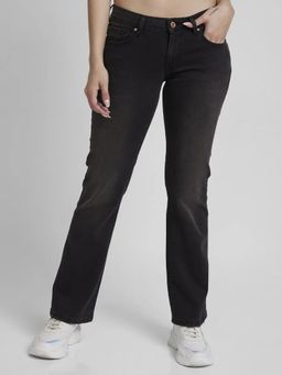 Spykar - Women Black Lycra Bootcut Fit Ankle Length Low Distressed Jeans -(elissa-low)