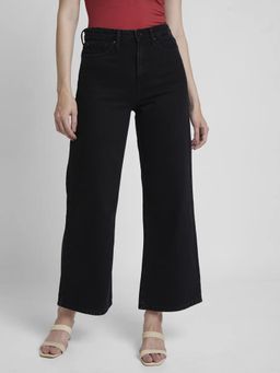 Spykar - Men Black Cotton Wide Leg Fit Jeans-bella-wide Leg