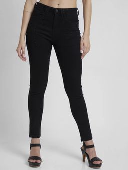 Spykar - Women Black Lycra Super Skinny Fit Ankle Length Clean Look Jeans -(alexa)