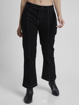 Spykar - Women Black Lycra Bootcut Fit Ankle Length Clean Look Jeans -(elissa)