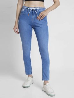 Spykar - Women Light Blue Lycra Skinny Fit Regular Length Clean Look Jeans -(adora)