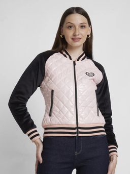 Spykar - Women Blush Regular Fit High Neck Plain Jacket