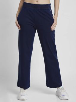 Spykar - Women Dark Indigo Blended Tapered Fit Ankle Length Trackpant