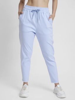 Spykar - Women Blue Blended Tapered Fit Ankle Length Trackpant