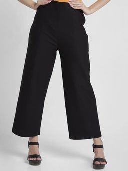 Spykar - Women Black Blended Flared Fit Ankle Length Trackpant